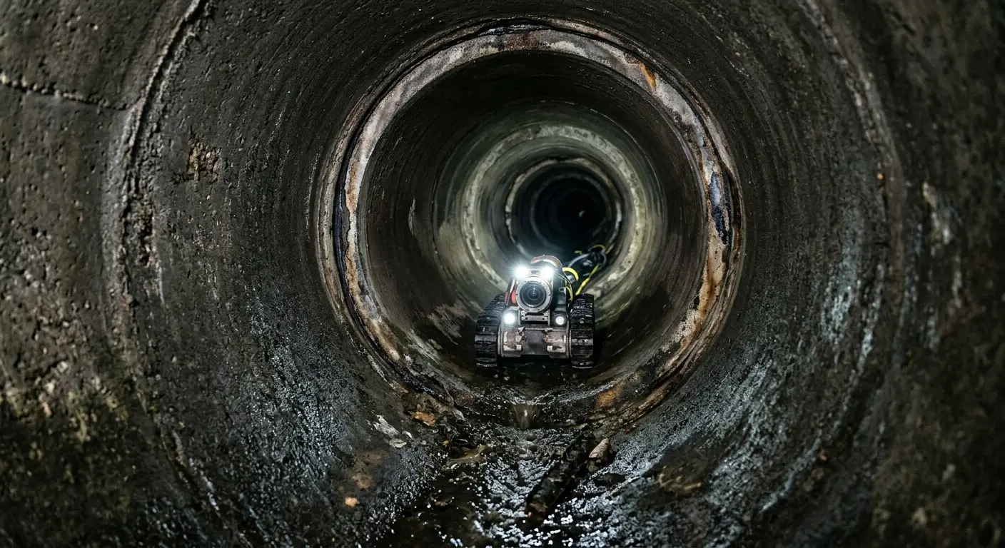 Robotic sewer camera inspecting pipe interior for Sewer Line Cleaning in Calumet Park
